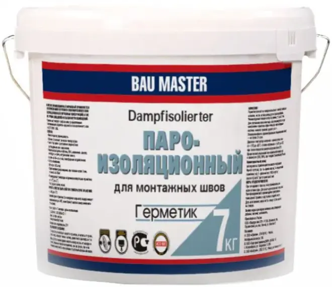 Bau Master Пароизоляционный герметик для монтажных швов акриловый (7 кг)