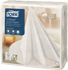 Tork Premium Lin Style салфетки сервировочные (12 пачек * 50 салфеток в упаковке) белые