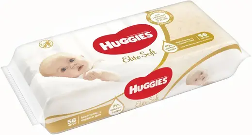 Huggies Elite Soft салфетки влажные детские (56 салфеток в пачке)