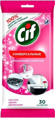 Cif салфетки очищающие универсальные (30 салфеток в пачке)