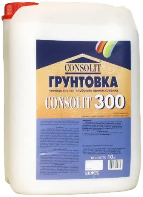 Консолит 300 М грунтовка для укрепления оснований зимняя (10 кг) белая