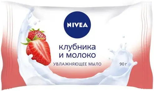 Нивея Клубника и Молоко мыло увлажняющее (90 г)