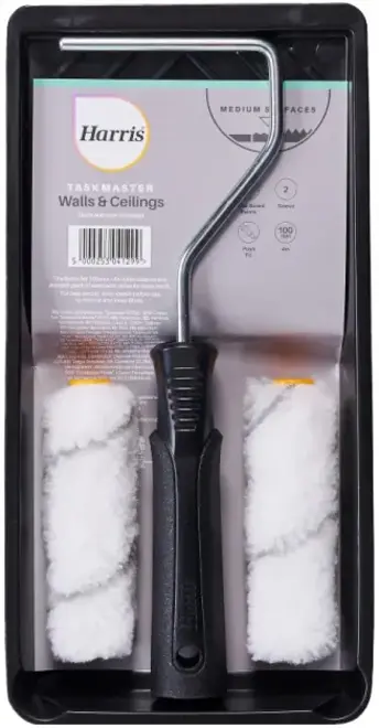 Harris Taskmasters набор валиков со средним ворсом с рукояткой и поддоном (2 валика + 1 рукоятка + 1 поддон) полиэстер 12 мм 100 мм