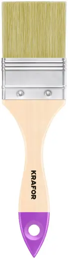 Крафор кисть плоская натуральная щетина с деревянной ручкой (63 мм)
