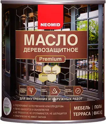 Неомид Premium масло деревозащитное для внутренних и наружных работ (2 л) серый жемчуг