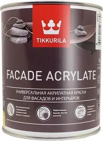 Тиккурила Facade Acrylate универсальная акрилатная краска для фасадов и интерьеров (900 мл) белая