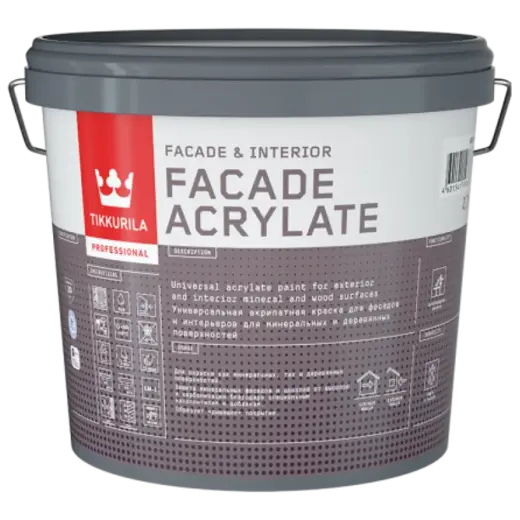 Тиккурила Facade Acrylate универсальная акрилатная краска для фасадов и интерьеров (2.7 л) белая
