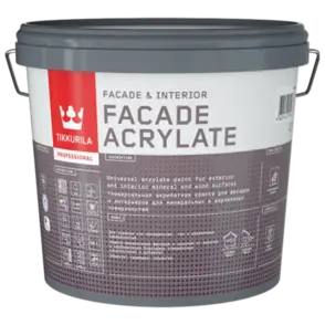 Тиккурила Facade Acrylate универсальная акрилатная краска для фасадов и интерьеров (2.7 л) белая