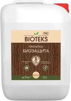 Текс Bioteks Биозащита пропитка для дерева для внутренних работ (10 л) бесцветная