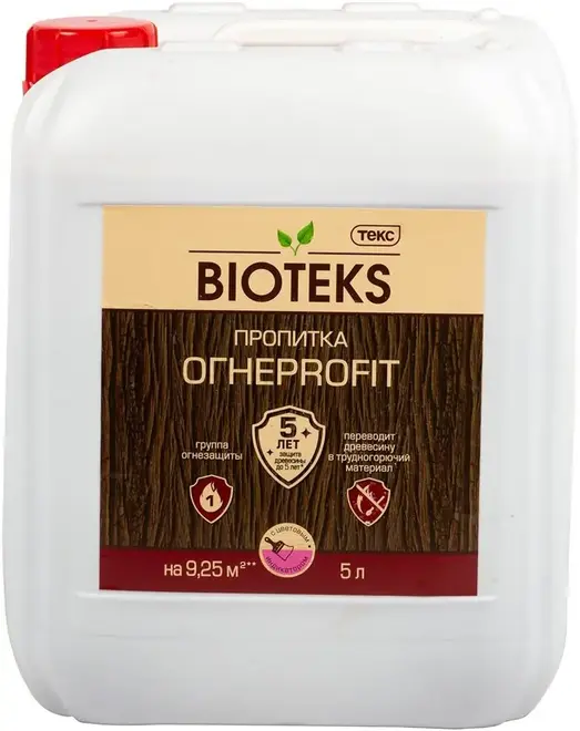 Текс Профи ОгнеProfit состав для огнезащиты дерева I группа (5 л) розовый
