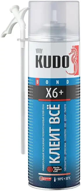 Kudo Bond Клеит Все X6+ универсальный монтажный полиуретановый клей-пена (650 мл)