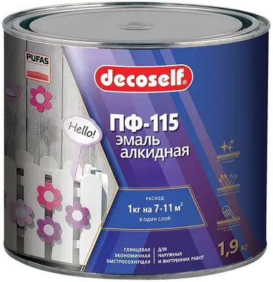 Пуфас Decoself ПФ-115 эмаль алкидная (1.9 л) бирюзовая глянцевая