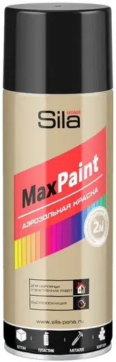 Sila Home Max Paint аэрозольная краска для наружных и внутренних работ (520 мл) черная RAL9005 глянцевая