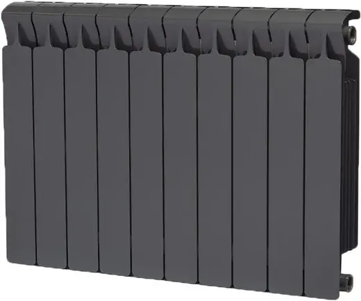 Рифар Monolit радиатор монолитный биметаллический 500 10 секций (800*577*100 мм) антрацит/черный