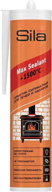 Sila Pro Max Sealant +1500 герметик силикатный для печей и каминов (280 мл) черный Россия