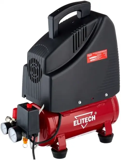 Elitech КПБ 190/6 компрессор коаксиальный безмасляный поршневой (1100 Вт 8 бар 180 л/мин) КПБ 190/6