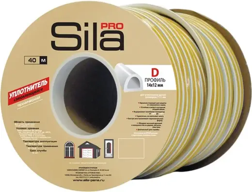 Sila Pro уплотнитель самоклеящийся технический (14*40 м/12 мм) белый