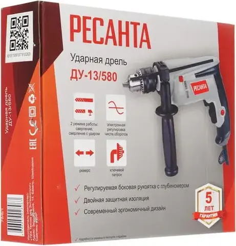 Ресанта ДУ-13/580 дрель ударная (580 Вт) №75/8/1