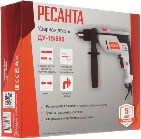 Ресанта ДУ-15/680 дрель ударная (680 Вт) №75/8/2