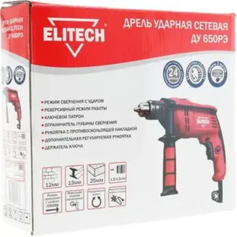 Elitech ДУ 650РЭ дрель ударная