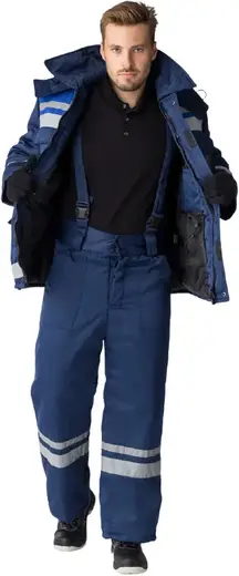 Факел-Спецодежда Горизонт-Люкс костюм зимний (куртка + брюки 60-62) 170-176 темно-синий/васильковый