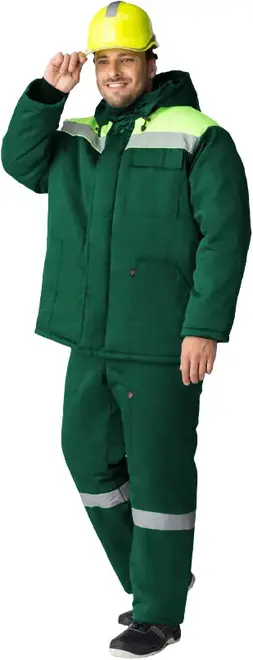 Факел-Спецодежда Партнер костюм зимний (куртка + полукомбинезон 44-46) 170-176 зеленый/лимон