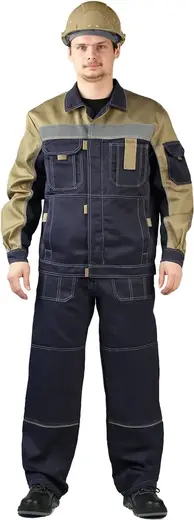 Ursus Рольф костюм летний (куртка + полукомбинезон 64-66) 170-176 темно-синий/бежевый