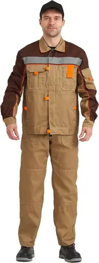Ursus Рольф костюм летний (куртка + полукомбинезон 52-54) 182-188 бежевый/коричневый