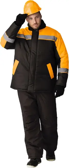 Факел-Спецодежда Стандарт куртка зимняя (68-70) 170-176 оранжевая/черная