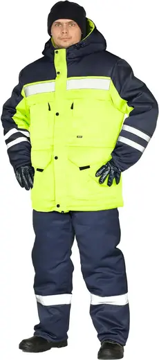 Ursus Зимник костюм зимний (куртка + брюки 60-62) 170-176 лимонный/темно-синий