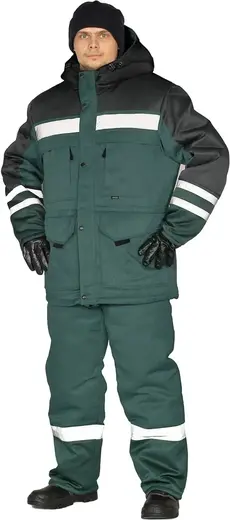 Ursus Зимник костюм зимний (куртка + брюки 44-46) 182-188 темно-зеленый/черный