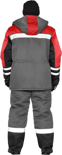 Ursus Зимник костюм зимний (куртка + брюки 48-50) 170-176 темно-серый/красный/черный