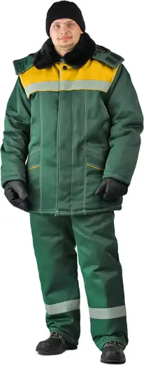 Ursus Вьюга костюм зимний (куртка + полукомбинезон 44-46) 170-176 темно-зеленый/желтый