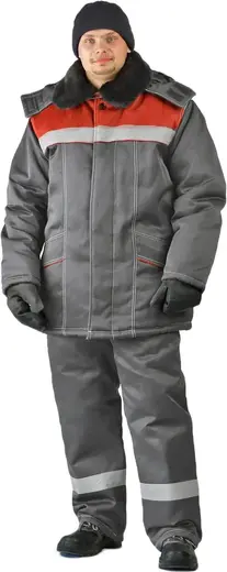 Ursus Вьюга костюм зимний (куртка + полукомбинезон 44-46) 170-176 темно-серый/красный