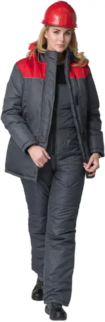 Факел-Спецодежда Снежана куртка женская зимняя (48-50) 170-176 дюспо красная/темно-серая