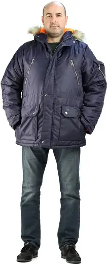 Ursus Аляска куртка зимняя удлиненная мужская (56-58) 170-176 темно-синяя