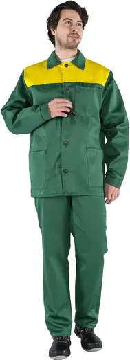 Факел-Спецодежда Стандарт костюм (куртка + брюки 44-46) 170-176 желтый/зеленый