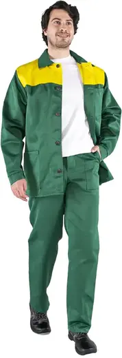 Факел-Спецодежда Стандарт костюм (куртка + брюки 44-46) 170-176 желтый/зеленый