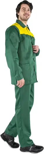 Факел-Спецодежда Стандарт костюм (куртка + брюки 48-50) 158-164 желтый/зеленый