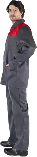 Факел-Спецодежда Стандарт костюм (куртка + брюки 48-50) 170-176 красный/темно-серый