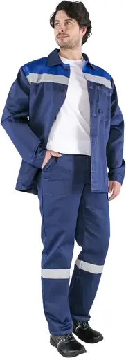 Факел-Спецодежда Стандарт СОП костюм (куртка + брюки 44-46) 170-176 васильковый/темно-синий