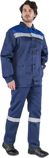 Факел-Спецодежда Стандарт СОП костюм (куртка + брюки 52-54) 170-176 васильковый/темно-синий