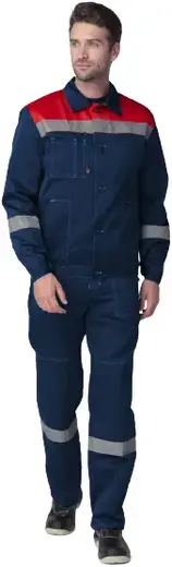 Факел-Спецодежда Легион-1 СОП костюм (куртка + брюки 44-46) 170-176 красный/темно-синий