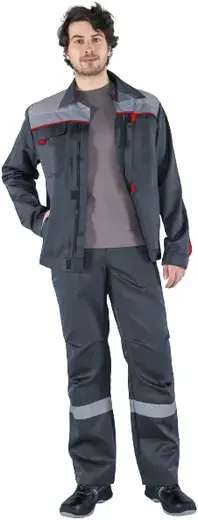 Факел-Спецодежда Фаворит-1 костюм (куртка + брюки 48-50) 170-176 серый/темно-серый