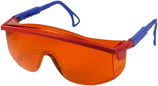Росомз 037 Universal Titan очки защитные (открытый тип) 2-2 PL поликарбонат Plexiglas желтые дужка синяя вентиляция без вентиляции Россия