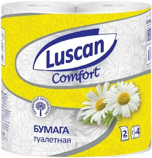 Luscan Comfort бумага туалетная с ароматом ромашки (4 рулона в упаковке)
