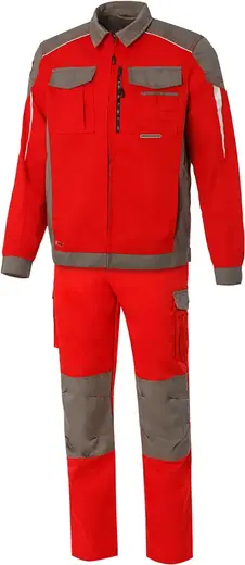 Союзспецодежда Status New 2 костюм (куртка + полукомбинезон 48-50) 170-176 красный/серый