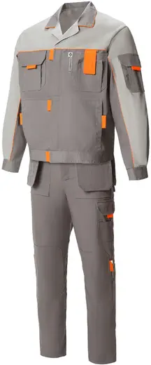 Союзспецодежда Профессионал-1 костюм (куртка + брюки 44-46) 158-164 темно-серый/светло-серый