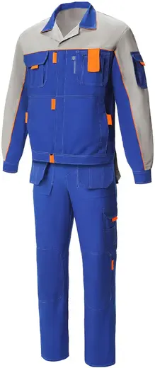 Союзспецодежда Профессионал-1 костюм (куртка + брюки 52-54) 182-188 василек/светло-серый