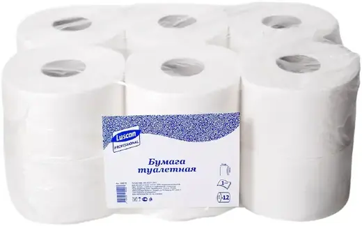 Luscan Professional бумага туалетная (12 рулонов в упаковке) 1 слой (95*95*200*165 мм)